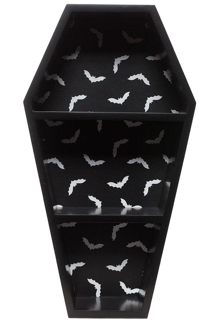 Bat Print Coffin Shelf - housewares - VampireFreaks - Sourpuss