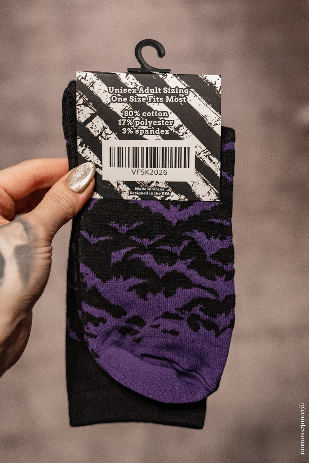 punk bat socks