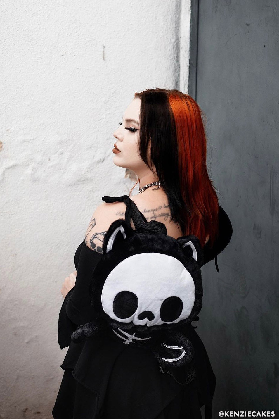 spooky backpack made of plush