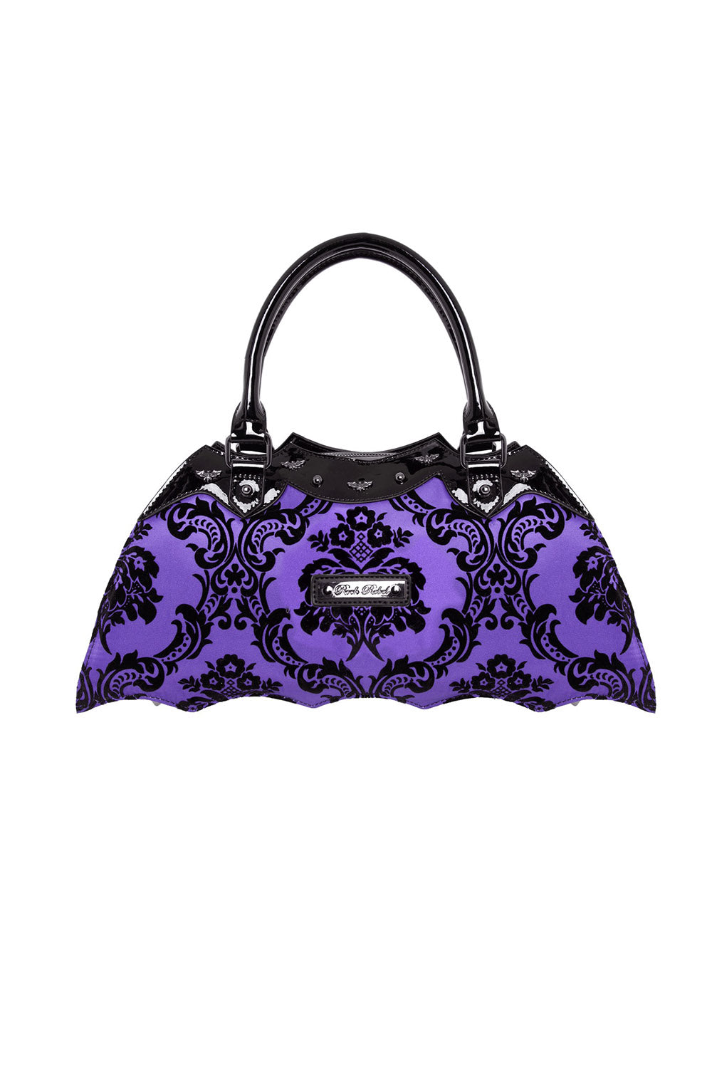 rockabilly damask bat shaped handbag