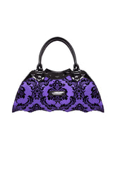 rockabilly damask bat shaped handbag