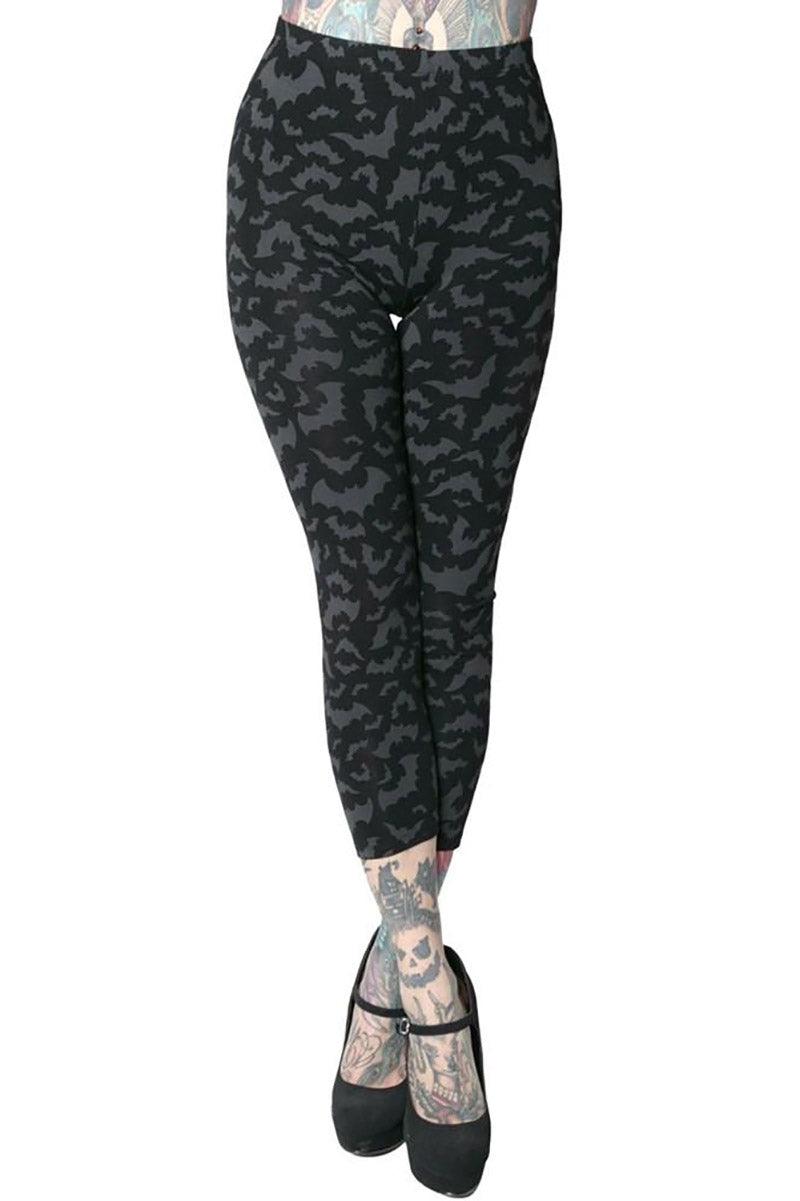 Bat Repeat Capri Leggings - womens bottoms - VampireFreaks - Kreepsville