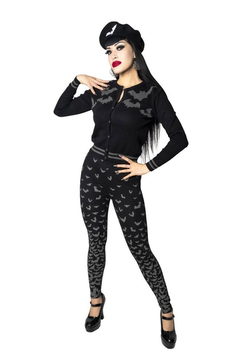 Bat Repeat Gradient Leggings - womens bottoms - VampireFreaks - Kreepsville