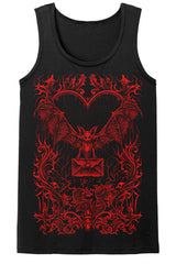 mens red gothic vampire bat gothic tank op
