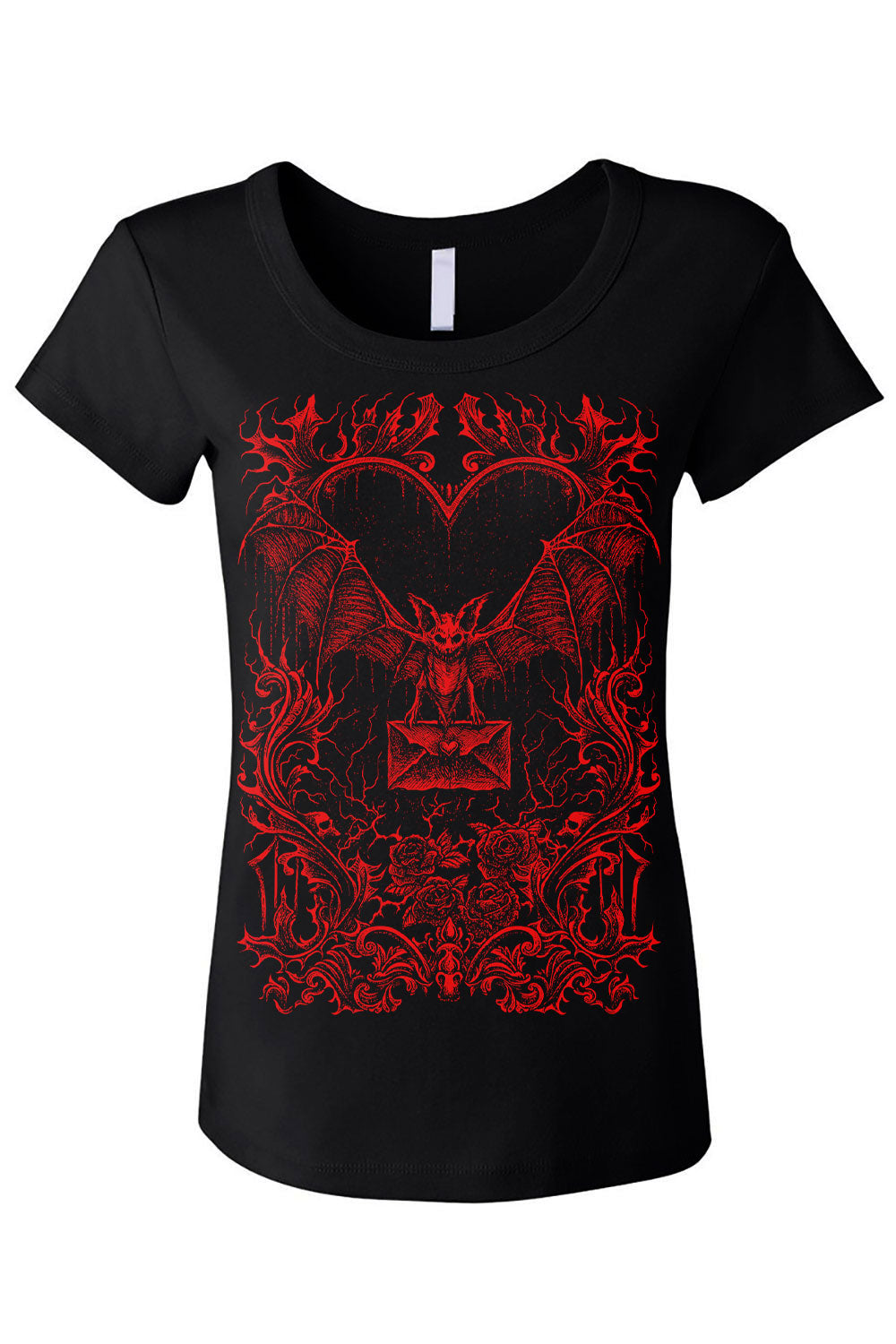 Bat Romance T-shirt [Blood Red] – VampireFreaks