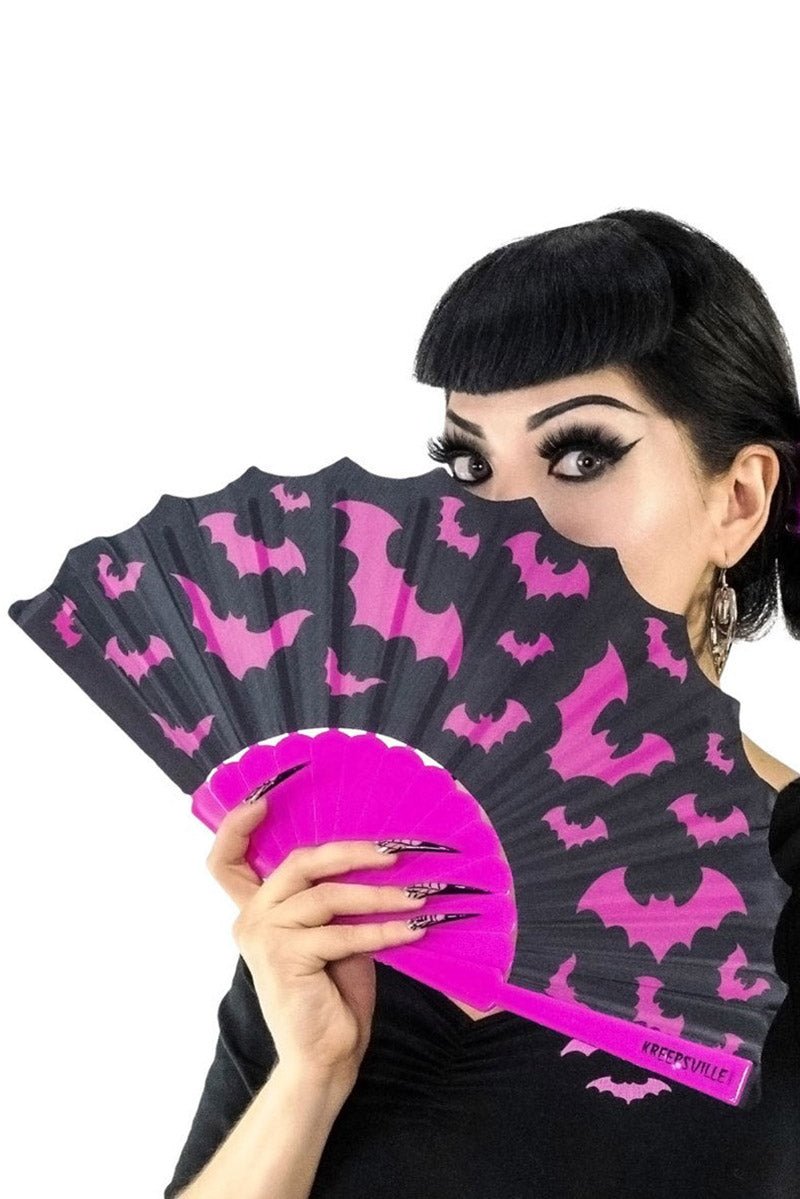 Bat Scallop Fan [Pink] - umbrellas - VampireFreaks - Kreepsville