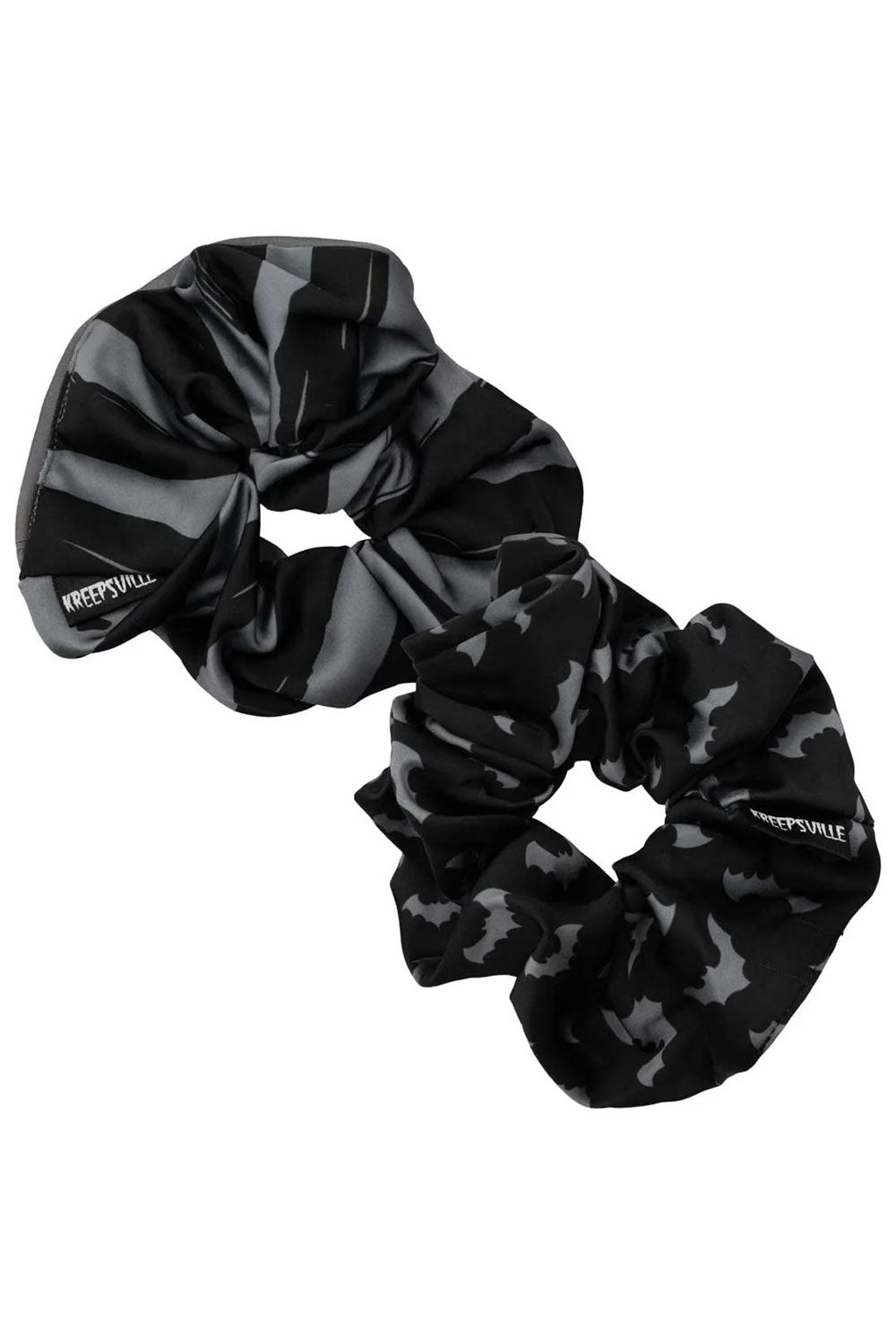 goth punk grey gray bat scrunchy set from kreepsville