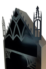 black spiderweb and bat shelf