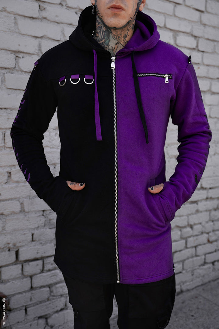 mens punk hoodie with thumbholes
