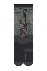 dark knee-high bat and full moon socks by footclothes