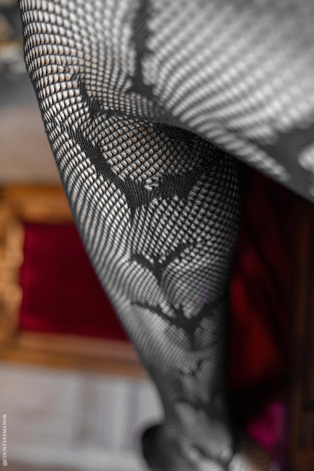 knitted black goth bat fishnet stockings by vampirefreaks 