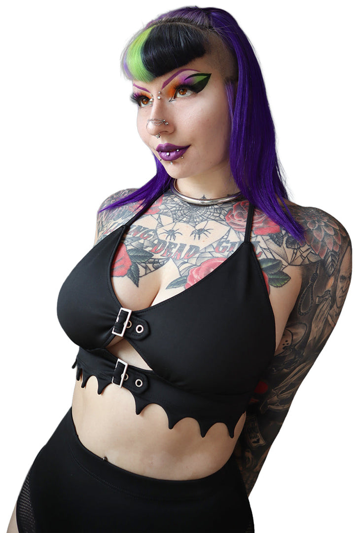 batwing hem bat swimsuit