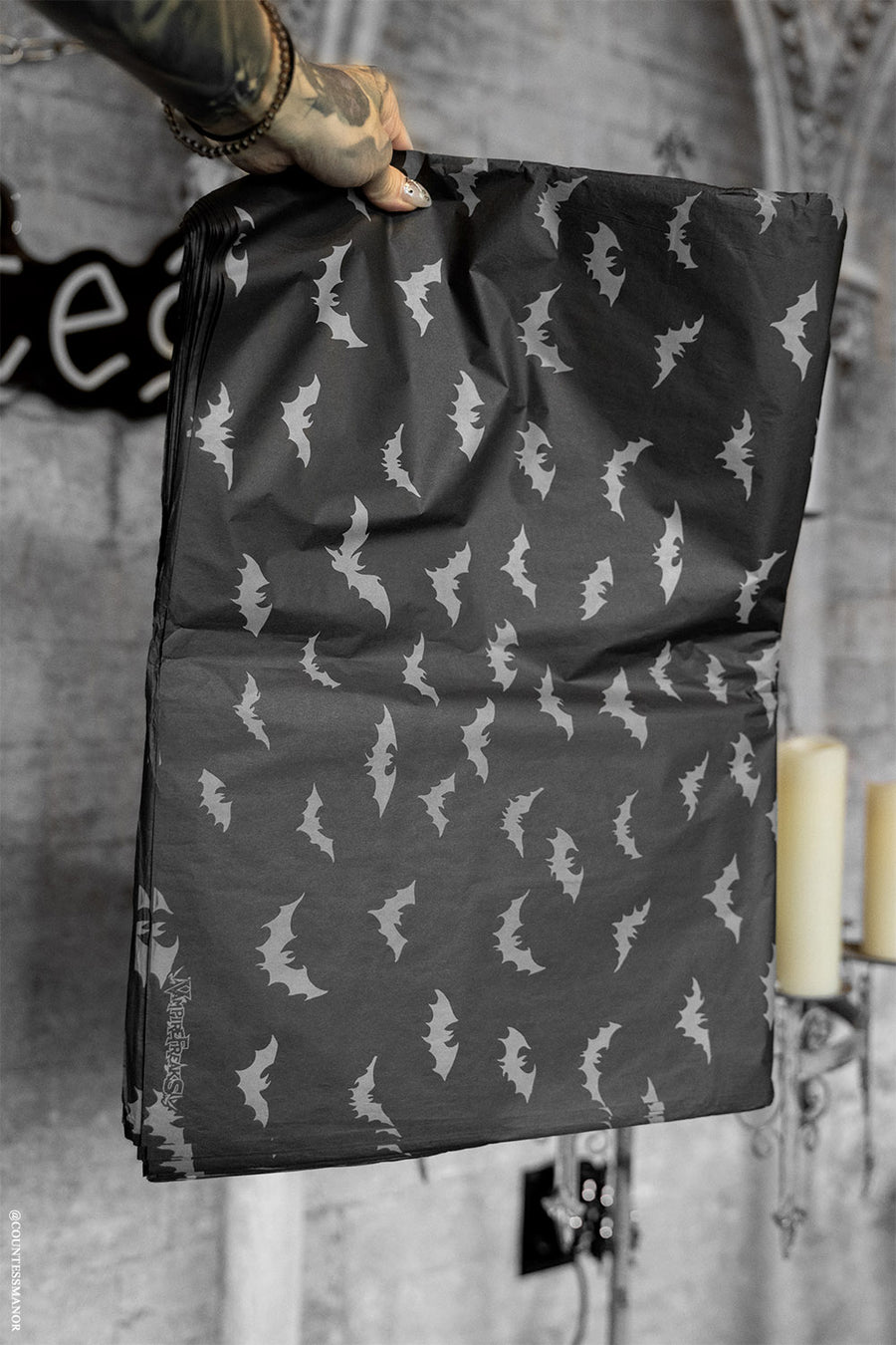 gothic christmas tissue paper for gift giving 