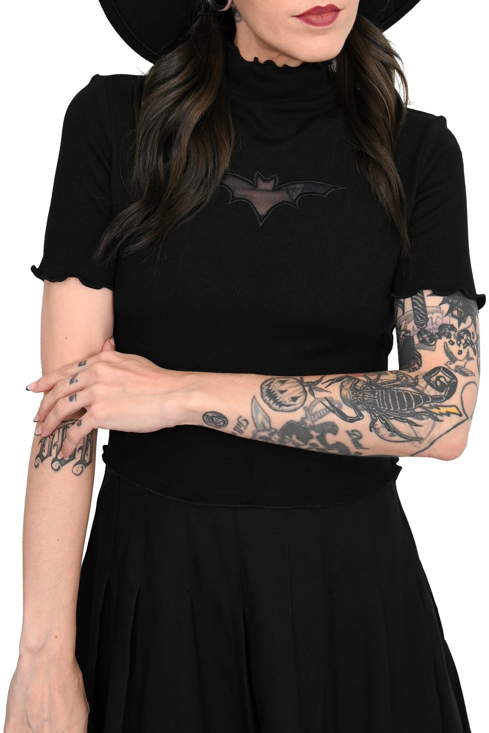 bat cutout turtleneck top 