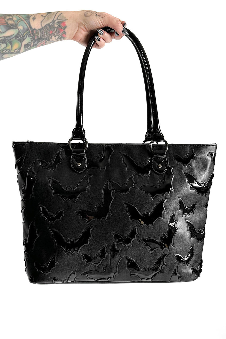 Bat Tote Bag [Black/Black] - bags & wallets - VampireFreaks - Foxblood