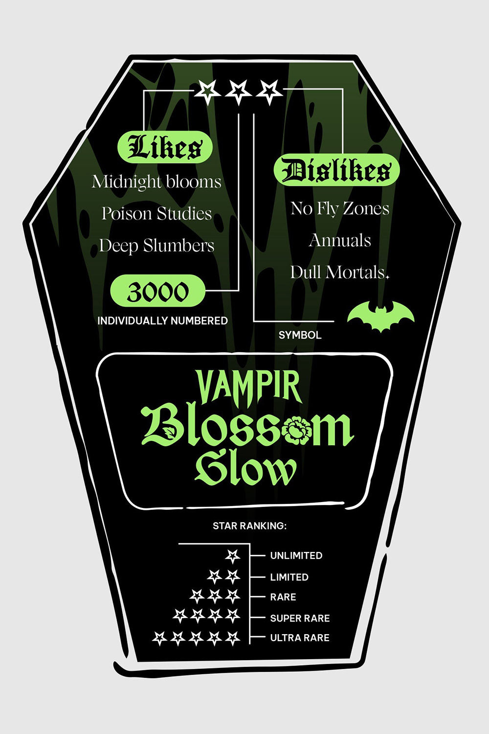 coffin tag for killstar's kreepture vampir plush bat