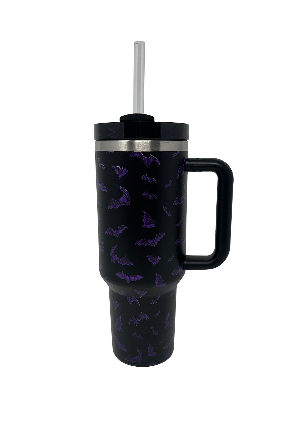 gothic purple bat stainless steel travel cup water bottle to go cup