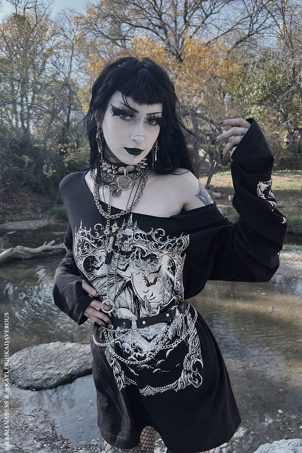 womens long sleeve gothic tshirt dress