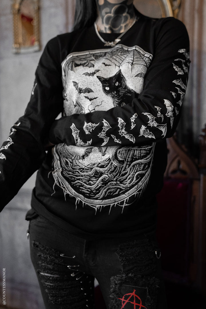 gothic bat sleeve long sleeve shirt