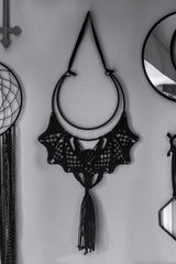 crescent moon and bat hanging decoration 