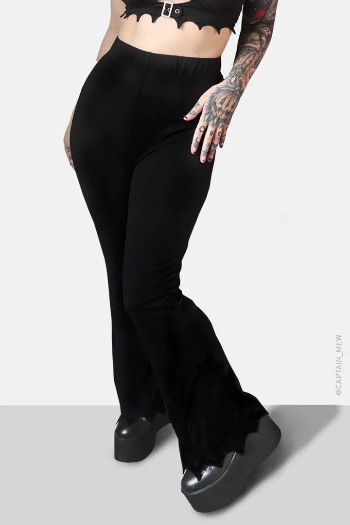 Bat Wing Flare Pants - womens bottoms - VampireFreaks - Forest Ink