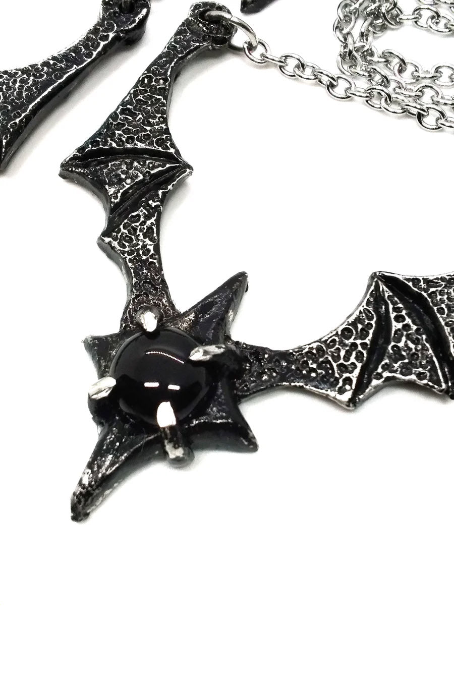 Bat Wing Necklace [Oynx] - jewelry - VampireFreaks - Junkyard Bat