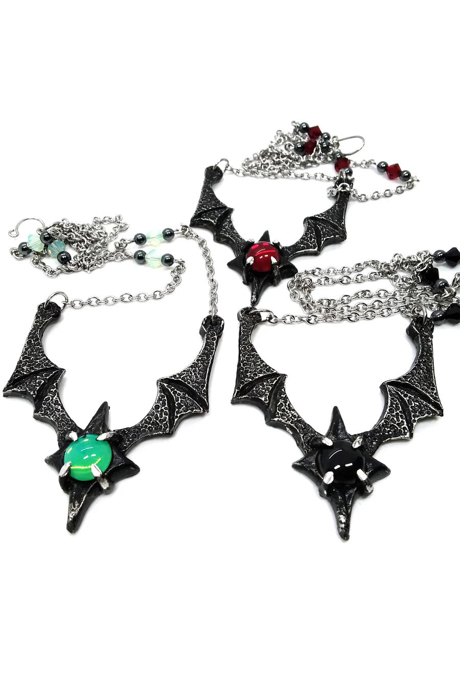 Bat Wing Necklace [Oynx] - jewelry - VampireFreaks - Junkyard Bat