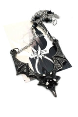 Bat Wing Necklace [Oynx] - jewelry - VampireFreaks - Junkyard Bat