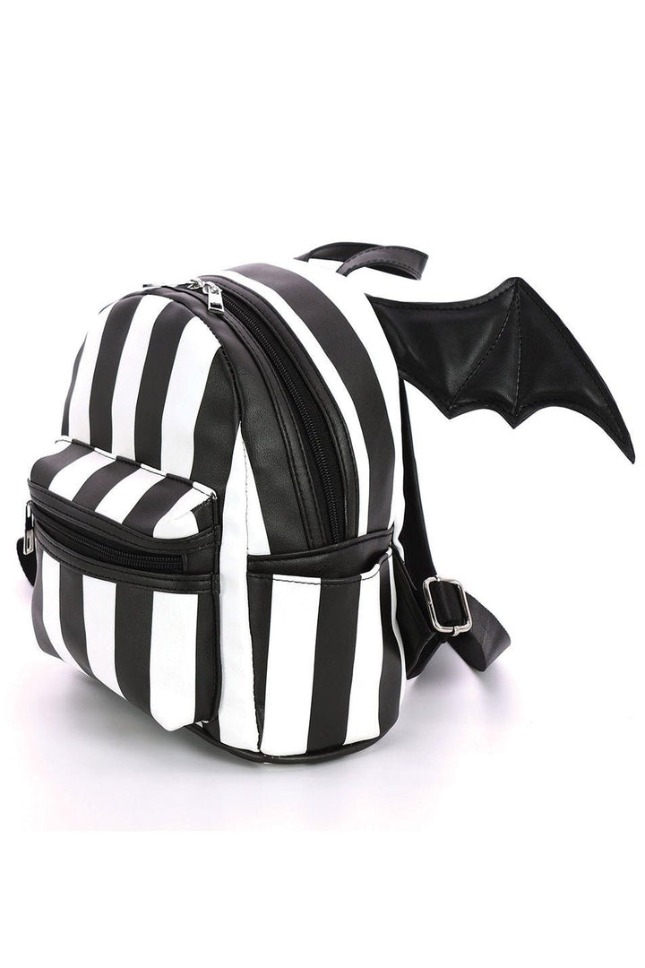 Bat Wing Striped Mini Backpack - bags & wallets - VampireFreaks - Comeco Inc