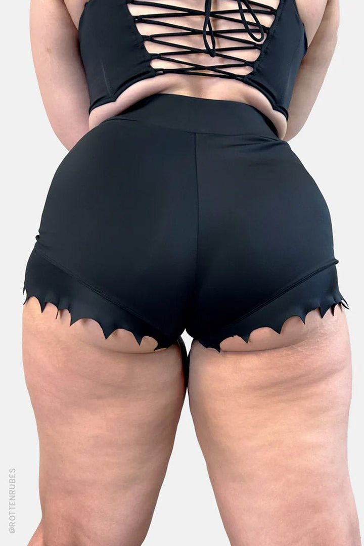 Bat Wing Swim Shorts - womens swimwear - VampireFreaks - Forest Ink