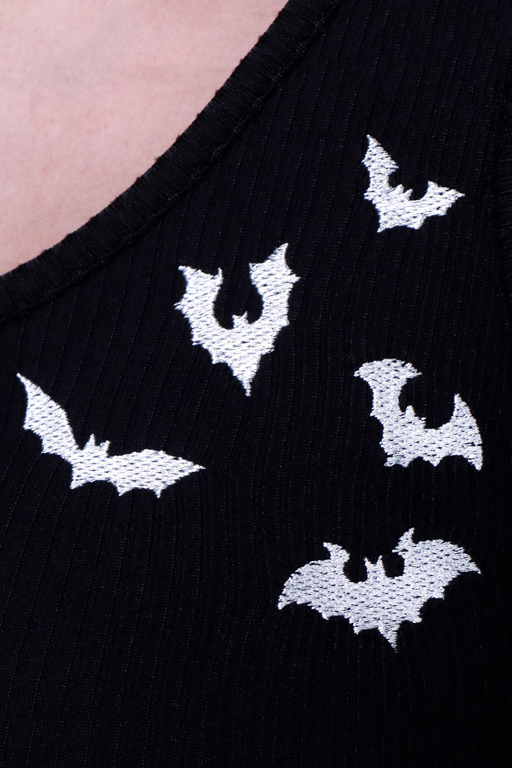 embroidered bat tank top