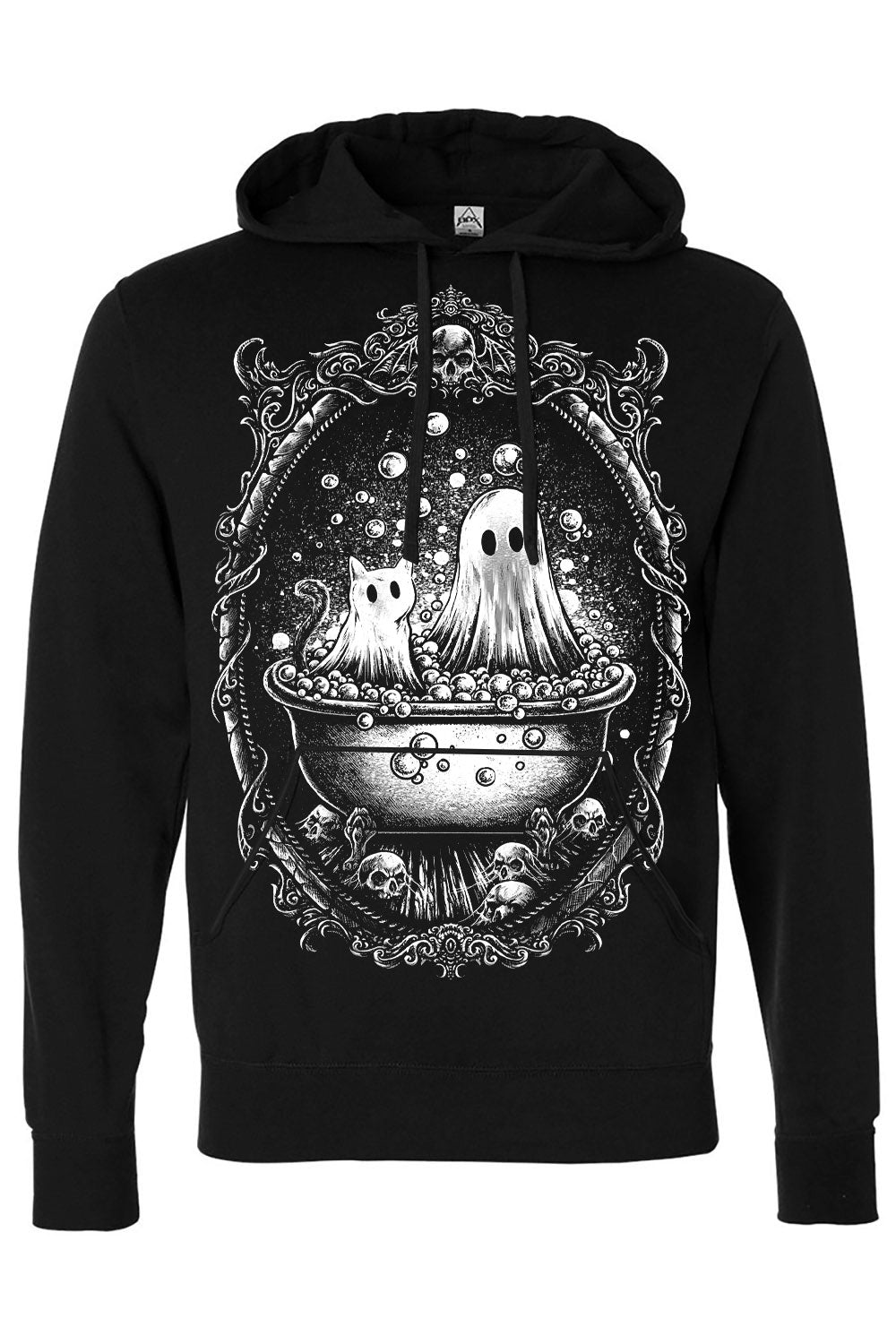 gothic ghost and ghost cat hoodie