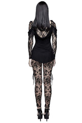 Bathory Edwardian Cameo Mesh Leggings - womens bottoms - VampireFreaks - Devil Fashion