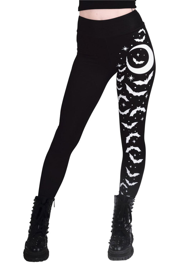 Bats and Stars High Waist Leggings - womens bottoms - VampireFreaks - Too Fast