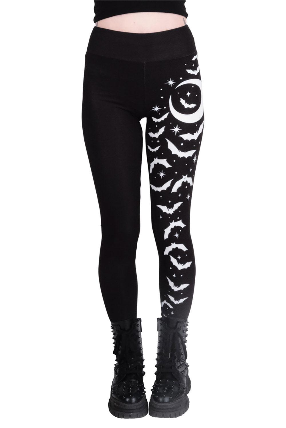 Bats and Stars High Waist Leggings - womens bottoms - VampireFreaks - Too Fast