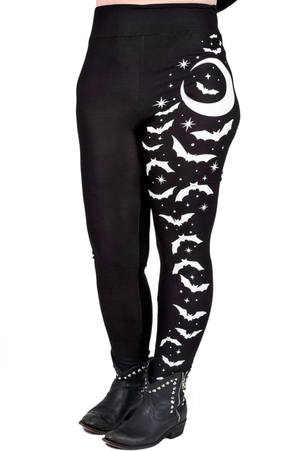 Bats and Stars High Waist Leggings - womens bottoms - VampireFreaks - Too Fast