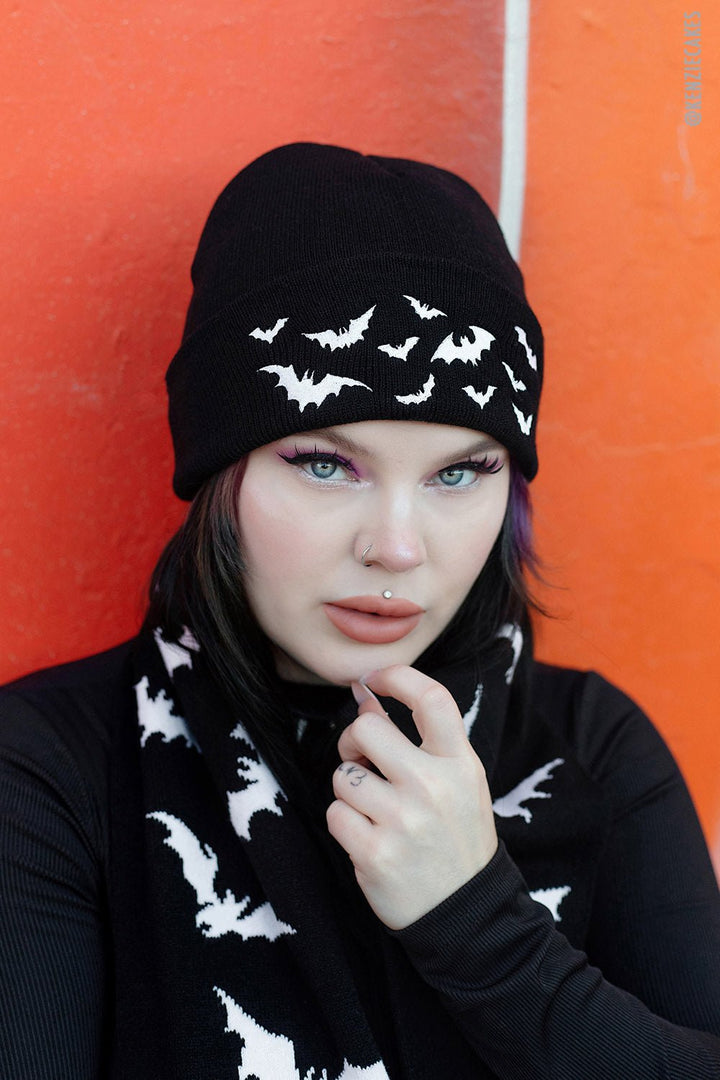 Bats Beanie - hats & scarves & headwear - VampireFreaks - VampireFreaks