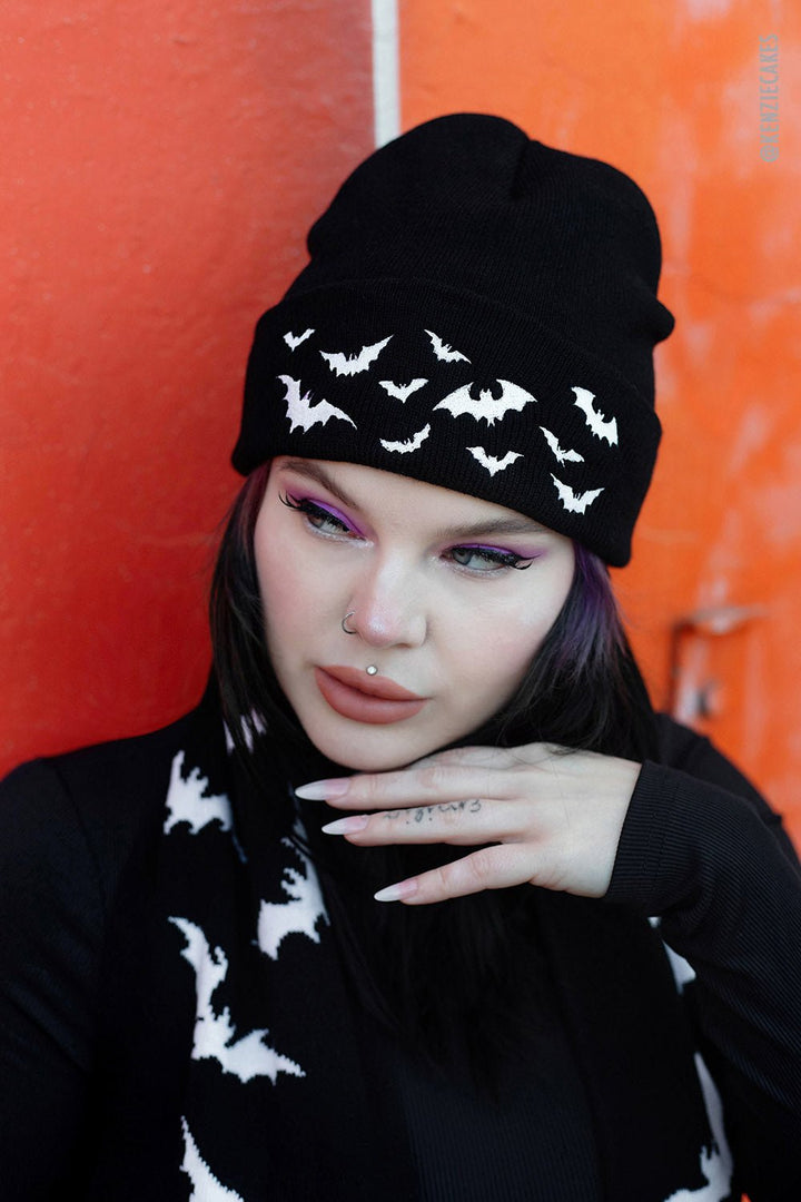 Bats Beanie - hats & scarves & headwear - VampireFreaks - VampireFreaks