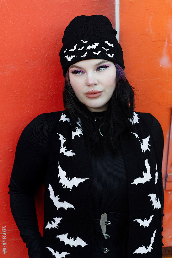 Bats Beanie - hats & scarves & headwear - VampireFreaks - VampireFreaks