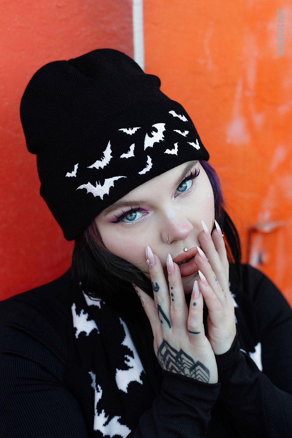 Bats Beanie - hats & scarves & headwear - VampireFreaks - VampireFreaks