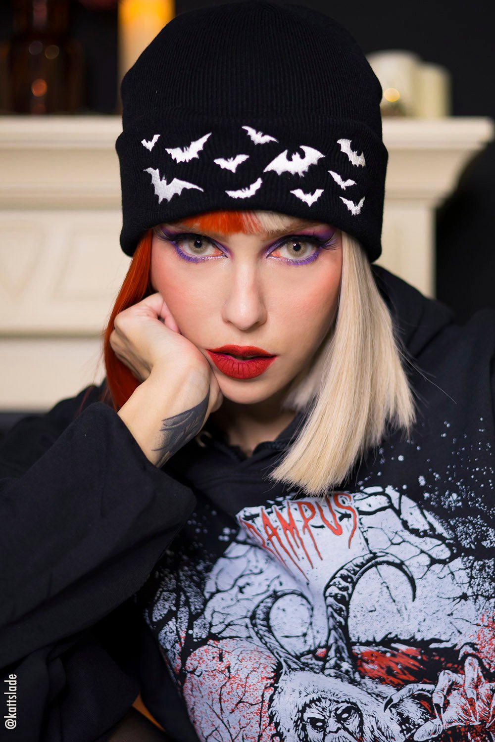 Bats Beanie - hats & scarves & headwear - VampireFreaks - VampireFreaks