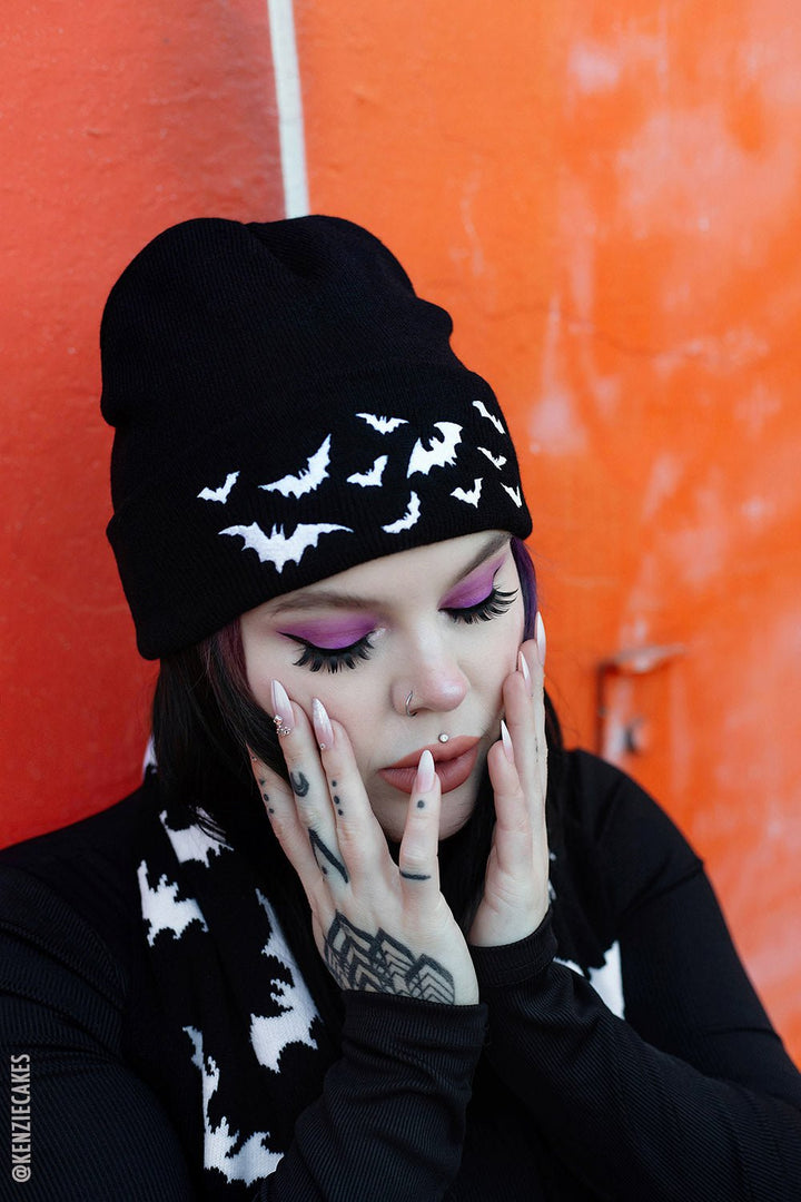 Bats Beanie - hats & scarves & headwear - VampireFreaks - VampireFreaks