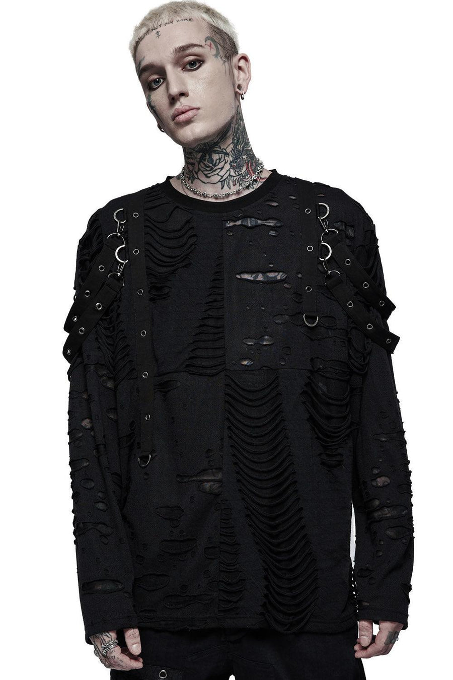 Battleworn Distressed Top - mens tops - VampireFreaks - Punk Rave