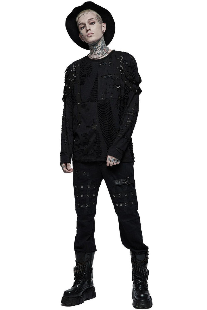 Battleworn Distressed Top - mens tops - VampireFreaks - Punk Rave