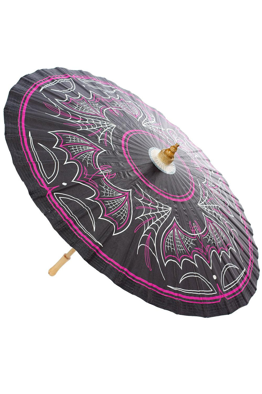 Batty Pinstripe Parasol - umbrellas - VampireFreaks - Sourpuss