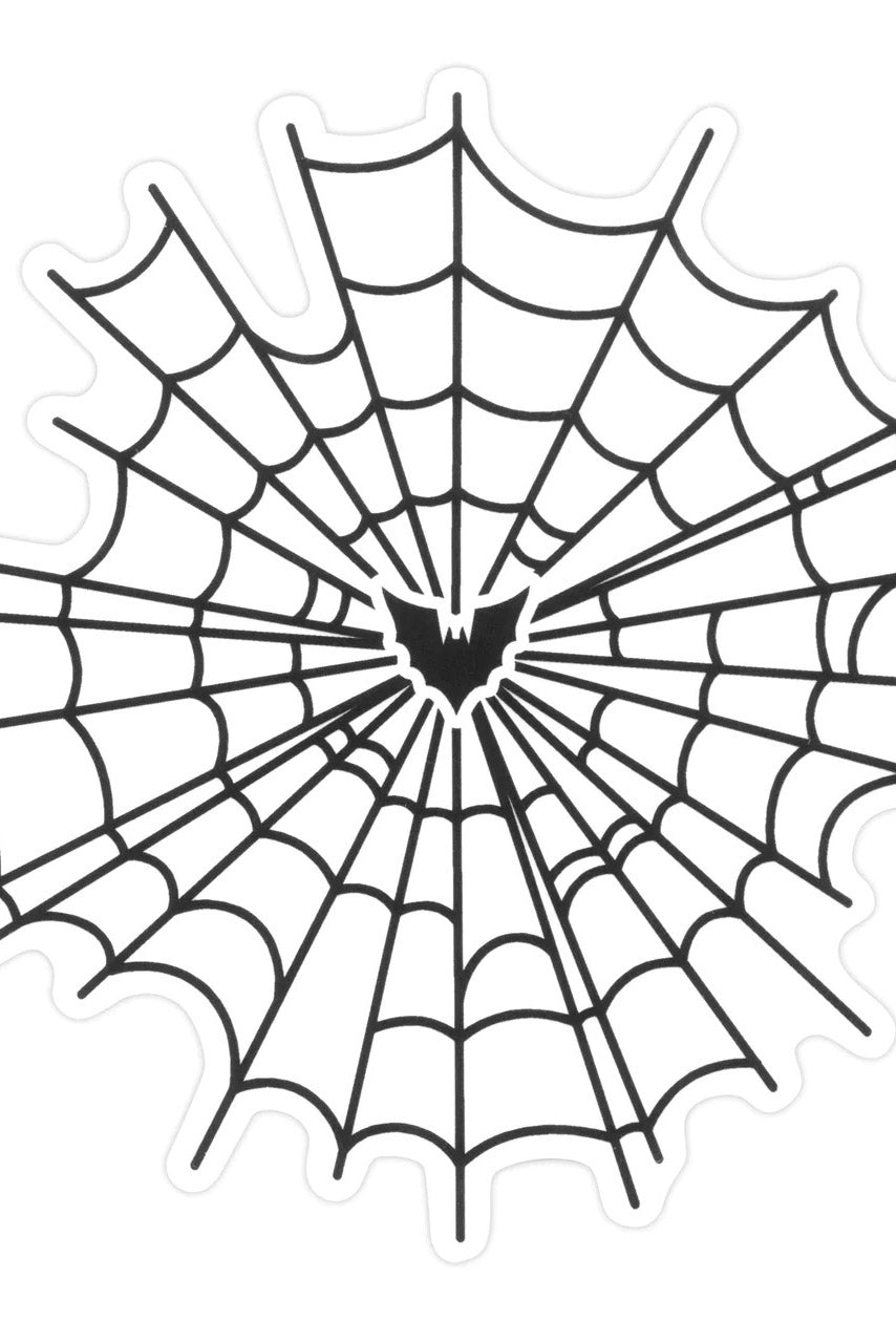 Batty Spiderweb Clear Sticker - stationery - VampireFreaks - Sourpuss