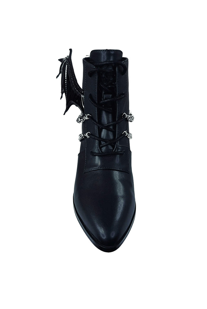 gothic chain bat boots for women