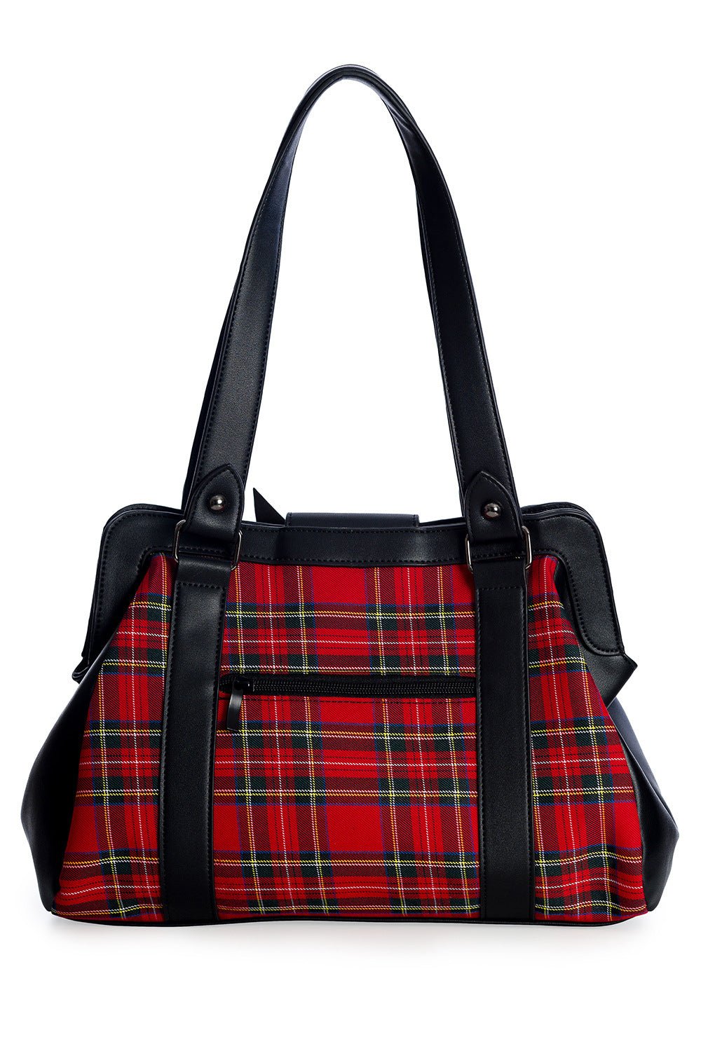 Batwing Bow Plaid Bag [RED] - bags & wallets - VampireFreaks - Banned Apparel / Lost Queen