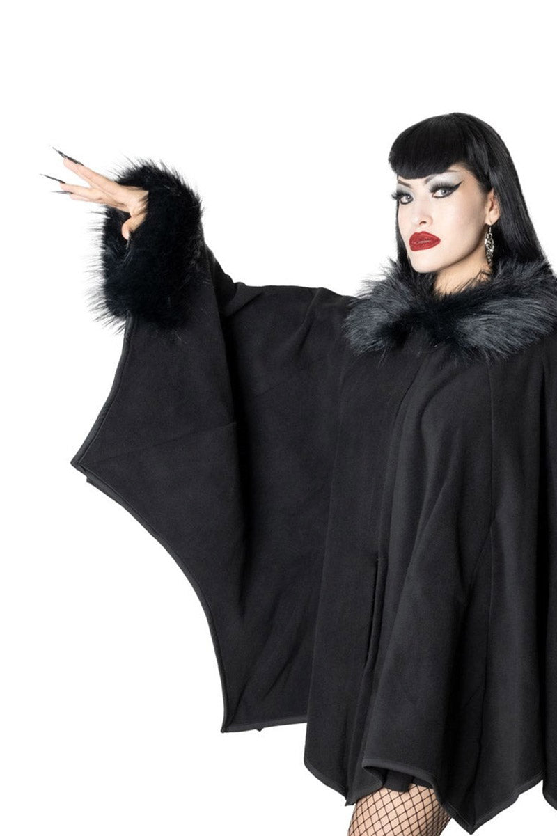 Glamour Ghoul Web Cape Black Fur