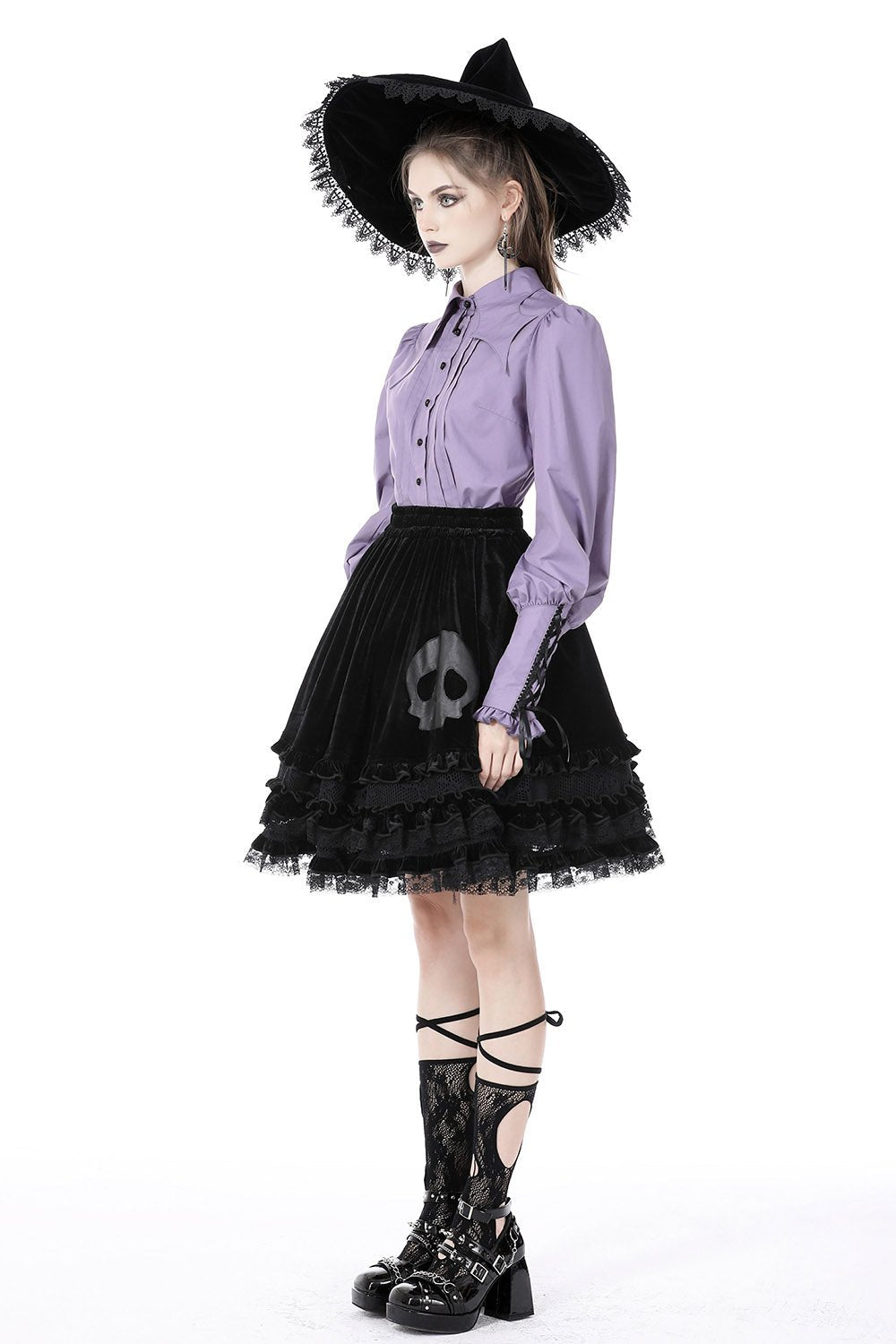 Batwing Collar Button-Up Blouse – VampireFreaks